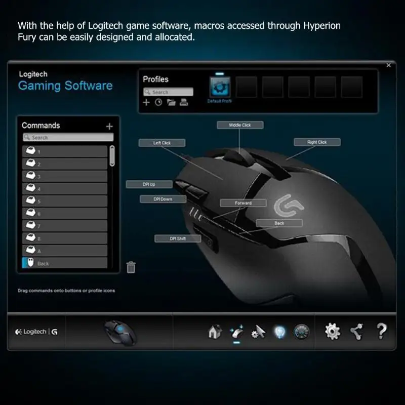 Logitech G402 Hyperion Fury FPS Gaming Mouse, 4000 DPI, Drátová Optická Myš Drátová 8 Tlačítek pro Windows XP/Vista/7/8/10 5