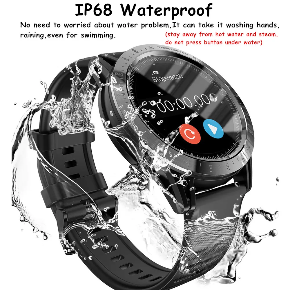 Lokmat Času Kometa Chytré Hodinky Muži 1.3 palcový Full Kolo Touch Sport Smartwatches Reloj Inteligente Telefonu Partner pro Android, IOS 0