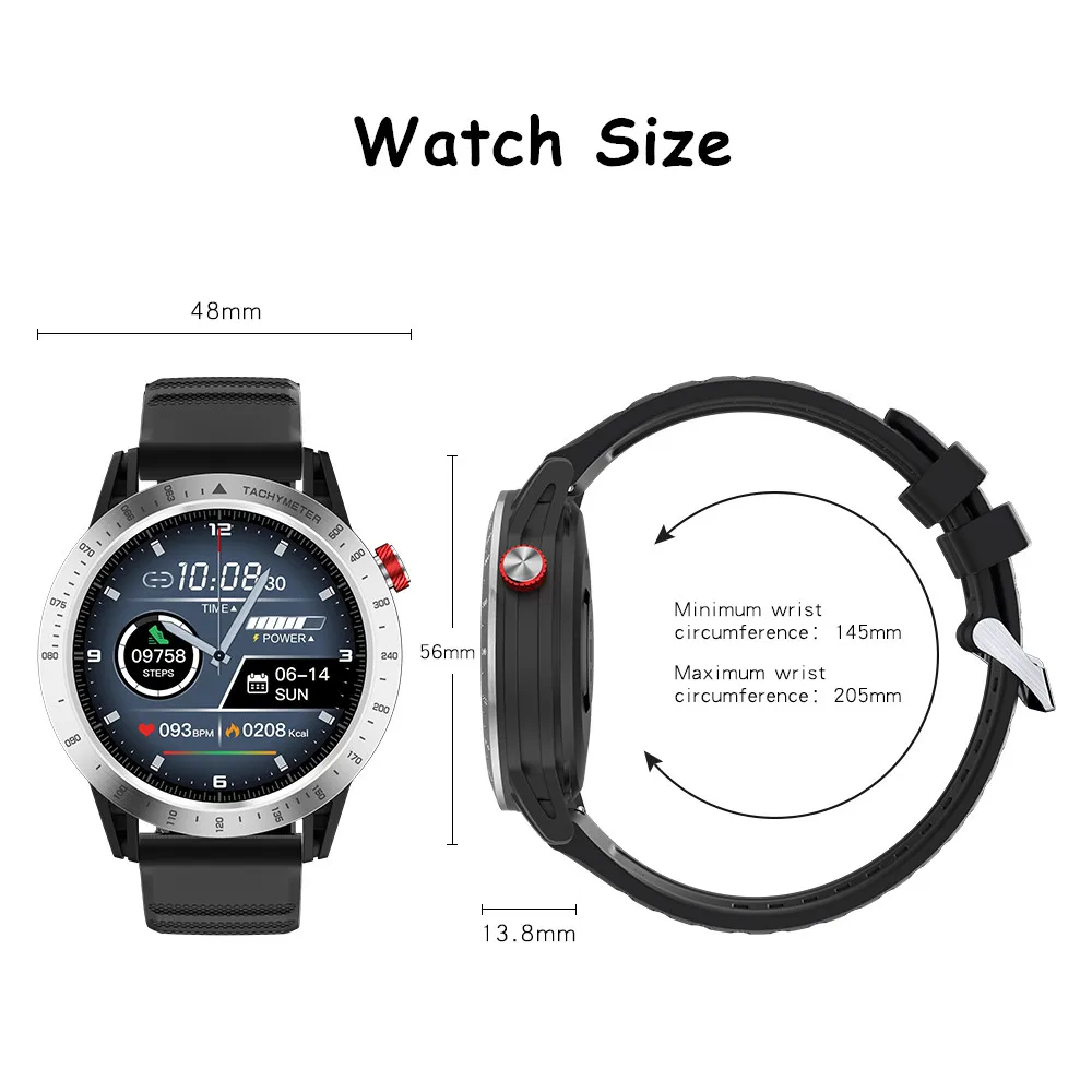 Lokmat Času Kometa Chytré Hodinky Muži 1.3 palcový Full Kolo Touch Sport Smartwatches Reloj Inteligente Telefonu Partner pro Android, IOS 3