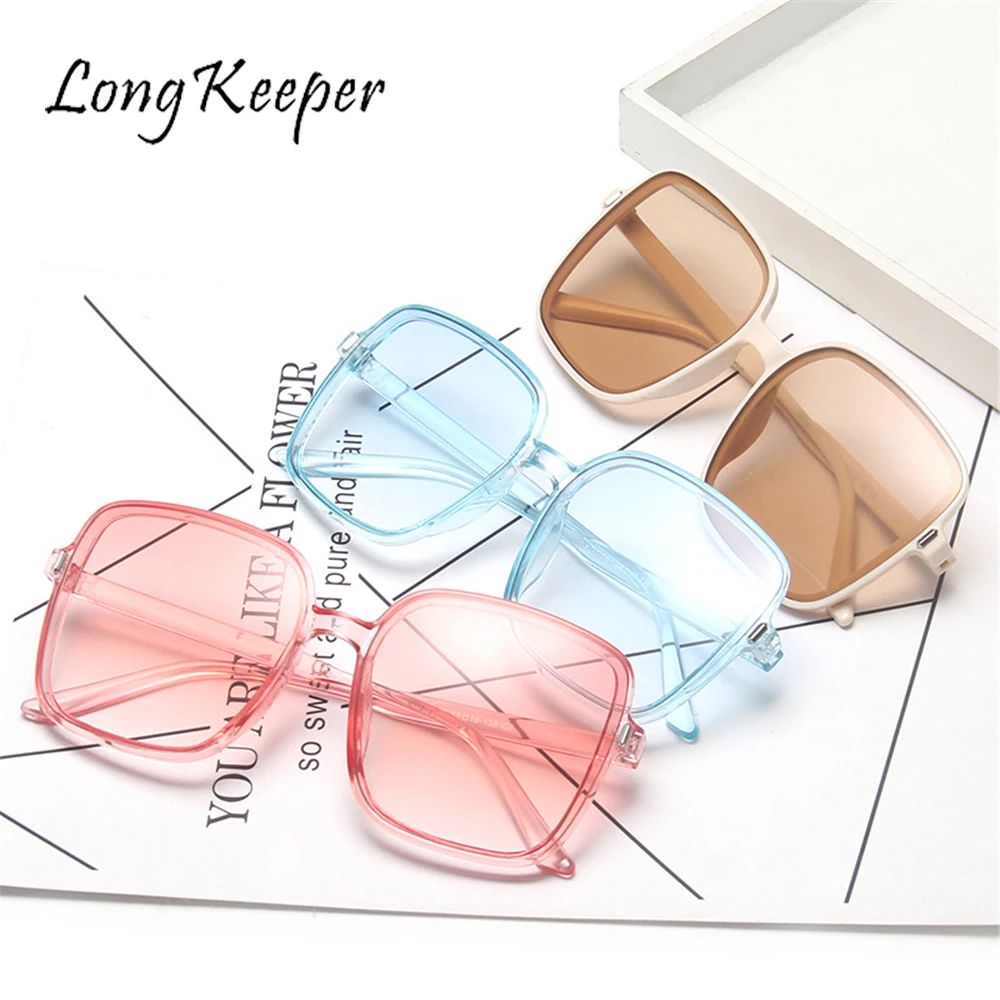 LongKeeper Nadrozměrné Náměstí Sluneční Brýle, Ženy, Luxusní Značky Značkové Brýle Vintage Sluneční Brýle Velký Rám Módní Brýle Gafas 1