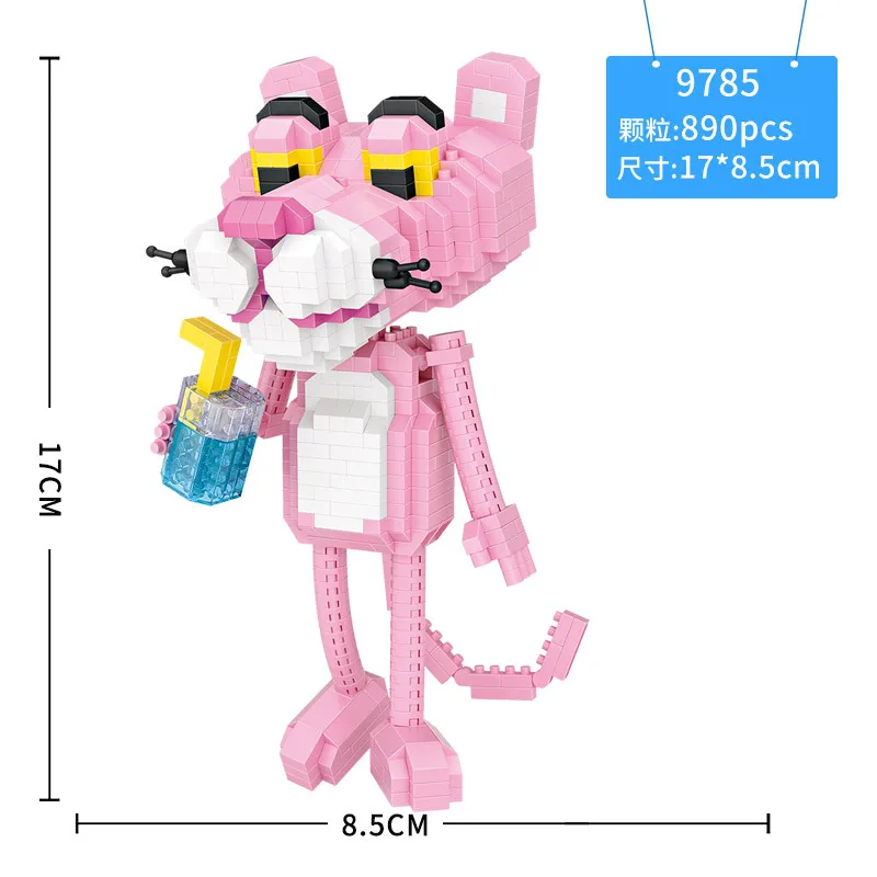 LOZ Mini Cihly Stavební Blok Kreslený Model Sun WuKong Da JI Růžový Panter Roztomilá Figurka Montáž Hračky Dárek pro Děti 5