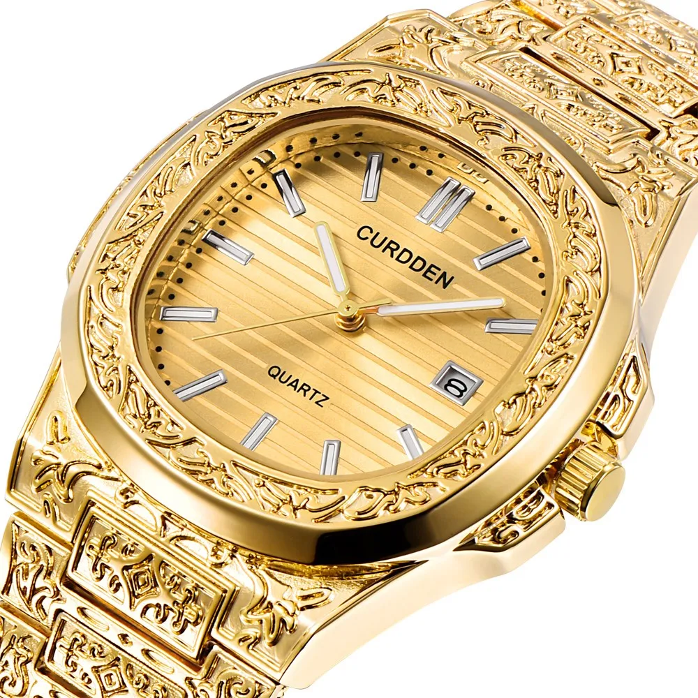 Luxusní Slavné Top Značky Pánské Módní Ležérní Šaty Hodinky Slitiny řemínek Quartz Náramkové hodinky Retro Styl quartz horloge heren F5 2