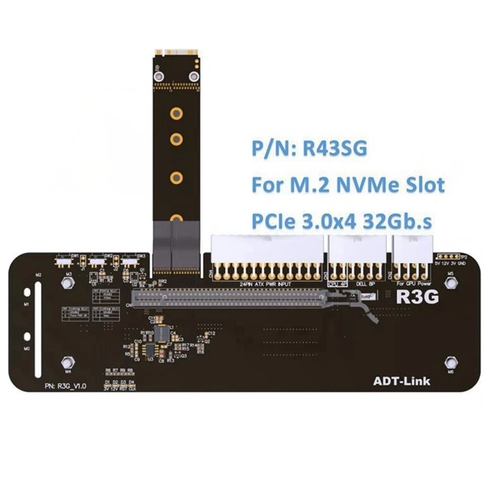 M. 2 key M NVMe Externí Grafická Karta, Stojan, Držák s PCIe3.0 x4 Stoupací Kabel 25cm, 50cm eGPU Pro ITX STX NUC R43SG-TU R43SG 2