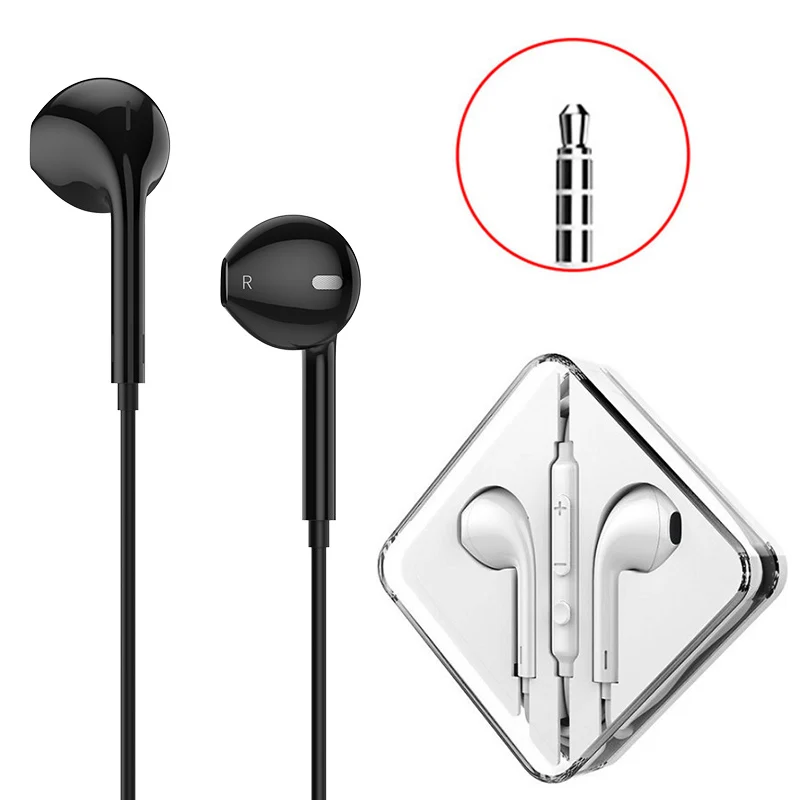 M55 IN-EAR Sluchátka hi-fi Stereo Drátová Sluchátka Drát Ovládání 3.55 mm Konektor Hudební Sluchátka S Mikrofonem Pro iPhone, Xiaomi, Huawei 5