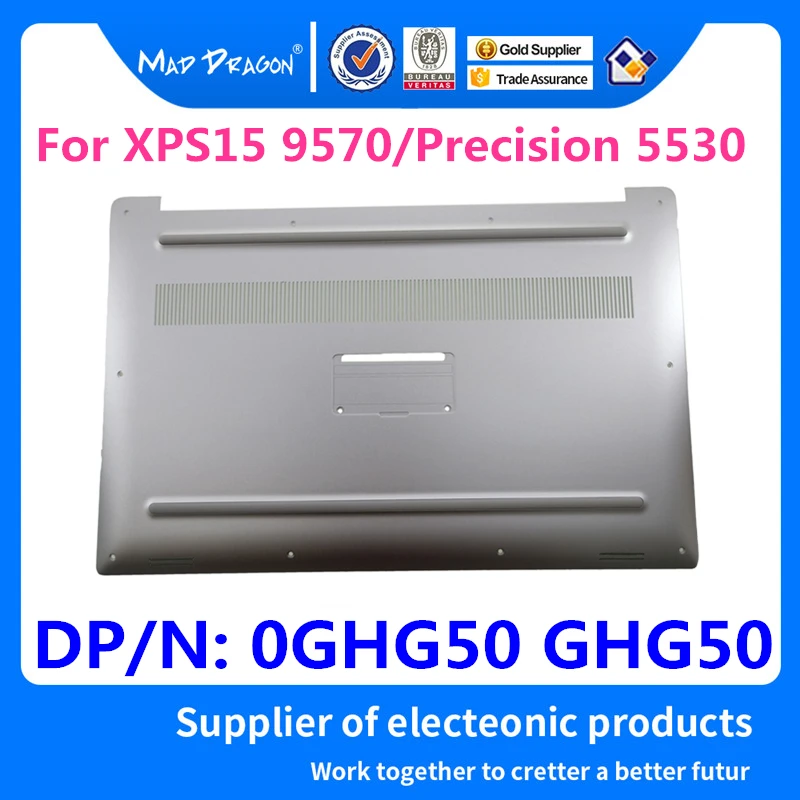 MAD DRAGON Značka Notebooku NOVÉ stříbrné bílé Spodní Základna Spodní Kryt pro Dell XPS 15 9570 / Precision 5530 M5530 DAM00 0GHG50 GHG50 0