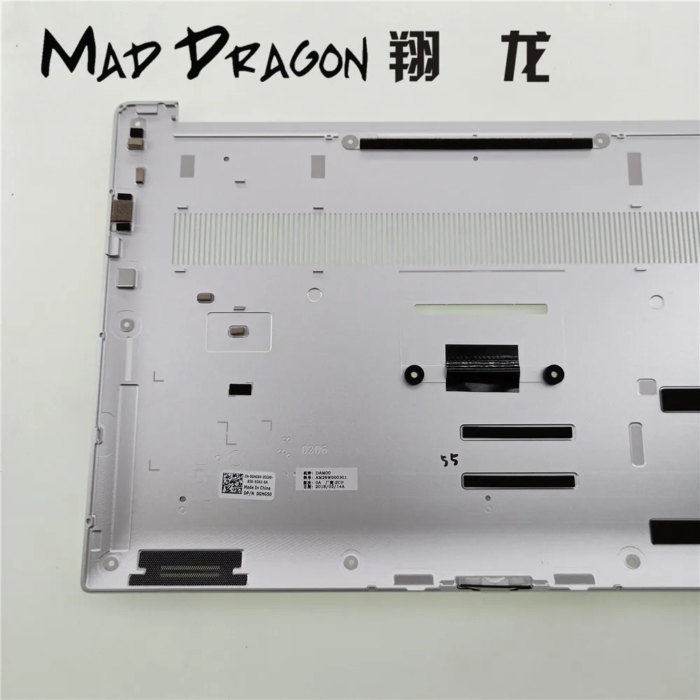 MAD DRAGON Značka Notebooku NOVÉ stříbrné bílé Spodní Základna Spodní Kryt pro Dell XPS 15 9570 / Precision 5530 M5530 DAM00 0GHG50 GHG50 2