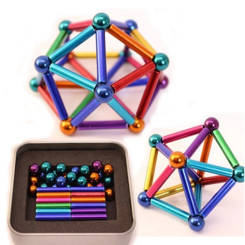 Magnetické Stavební Bloky BuckBalls Magnet Přilepí Míč Bar Set Trénink Mozku Magic Puzzle 3D DIY Uvolnění Stresu Prsty Hračky 3