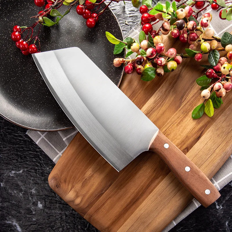 Maso Krájení Nůž 4CR14 z Nerezové Oceli Kuchyně Kuchař Sekáčkem na Vaření, Nůž, Ergonomická Rukojeť 0