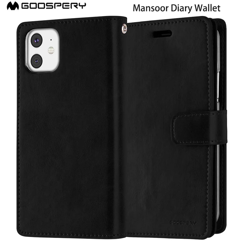 Mercury Goospery Mansoor Deník Kožené Držitele Karty Flip wallet Pouzdro Pro iPhone 11 11pro 11 PRO MAX. 1