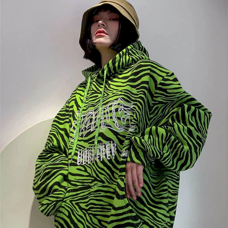 Mikiny ženy kabát mikina zebra pruhovaný svetr s kapucí ženy korejský styl módní volné student s dlouhými rukávy, tenké ins bunda 1