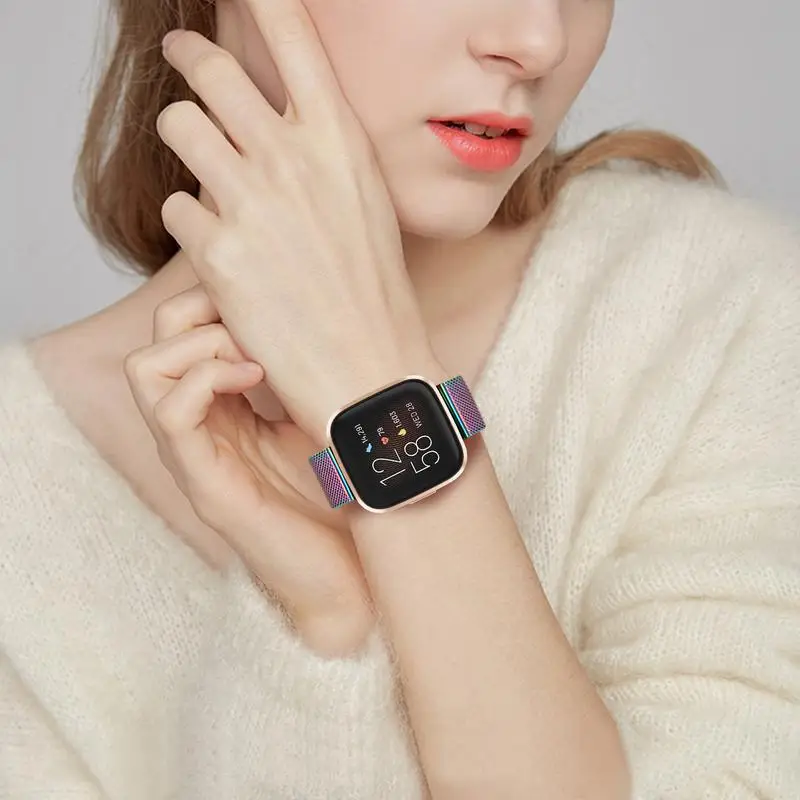 Milanese Watchband pro Fitbit Versa 2 / Versa / Versa Lite / Zvláštní Vydání Pletivo z Nerezové Oceli Hodinky Kapela Popruh Ženy Muži 1