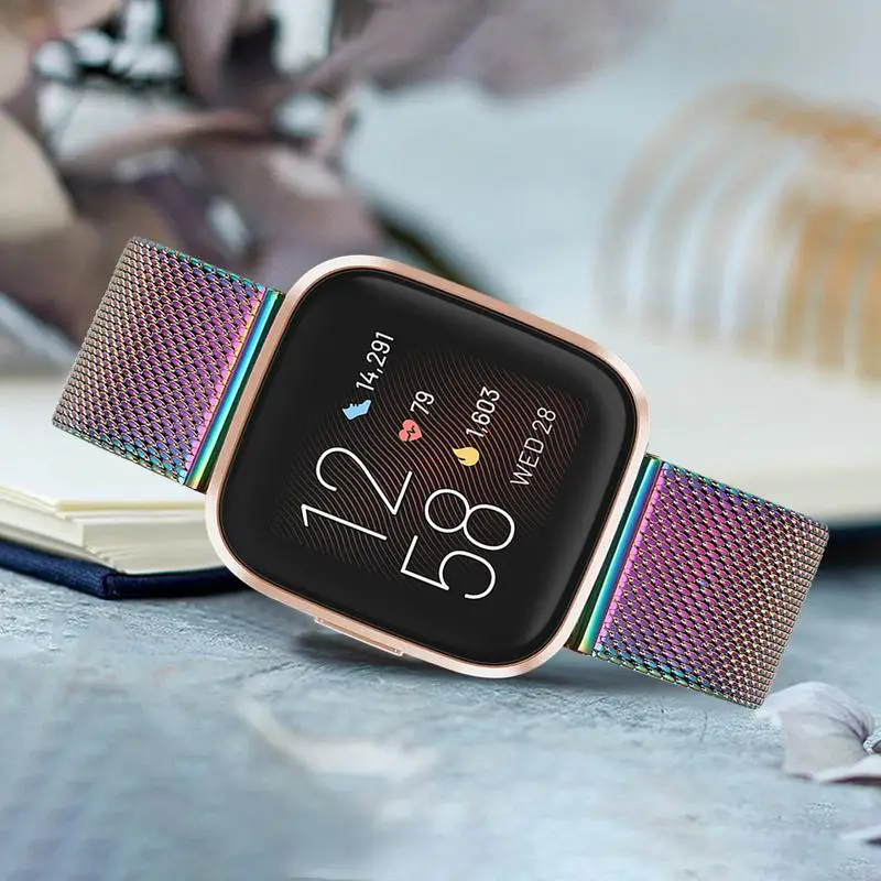 Milanese Watchband pro Fitbit Versa 2 / Versa / Versa Lite / Zvláštní Vydání Pletivo z Nerezové Oceli Hodinky Kapela Popruh Ženy Muži 2