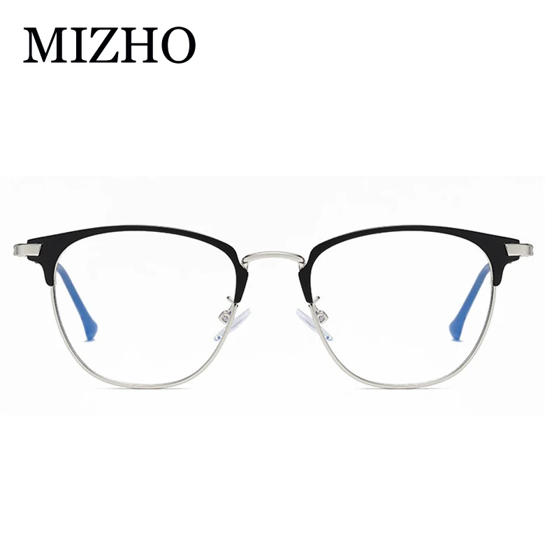 MIZHO 4 BARVA Vysoce Kvalitní Kovové Brýle Rám Muži Oválný Obchodní Paprsky Záření Grey Anti Modré Světlo Brýle Ženy 5