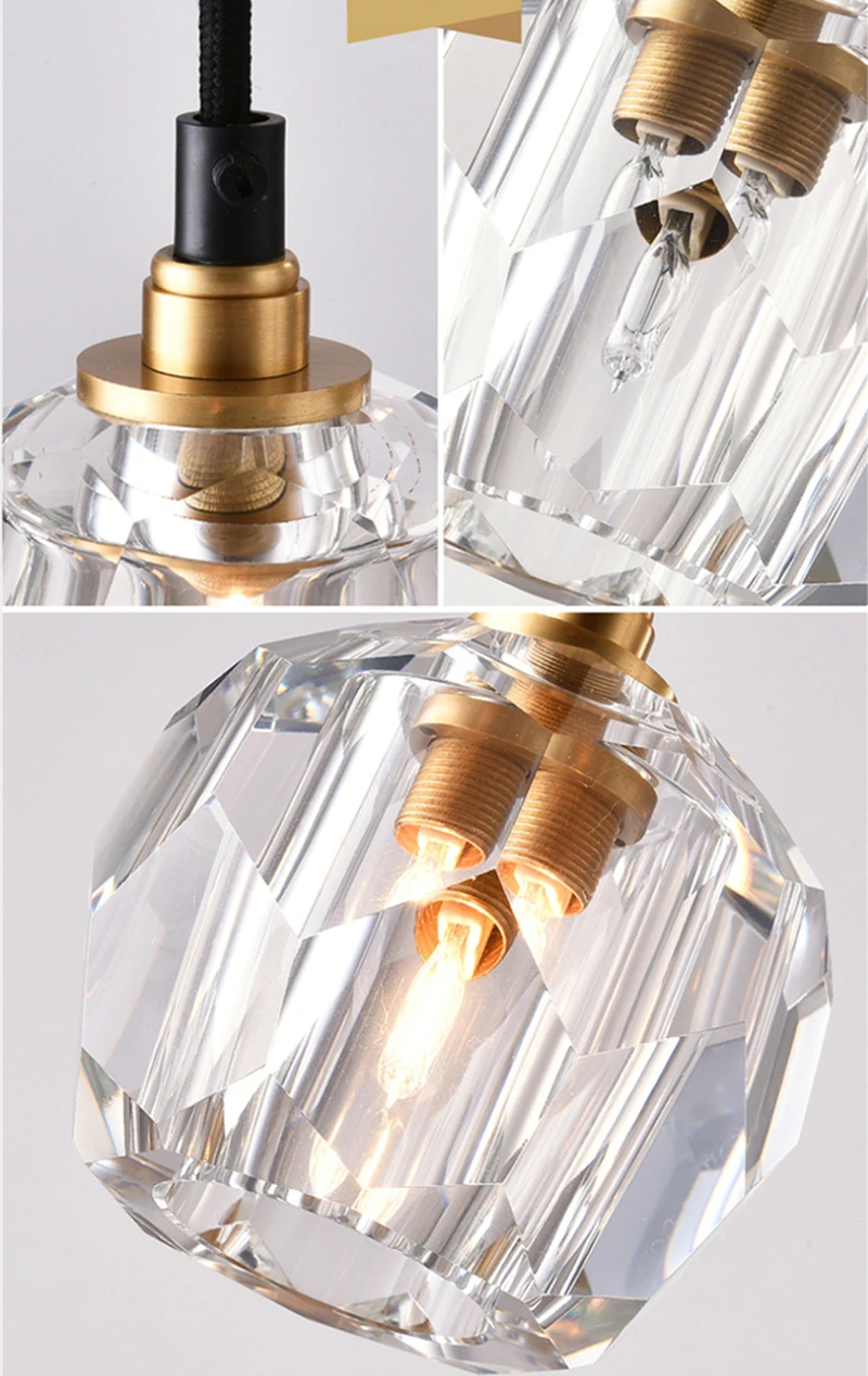 Moderní Crystal Přívěsek Světla Americké Luxusní Zlaté Hanglamp Pro Ložnice, Jídelní Místnost, Bar Dekor Home Loft Led Svítidlo Pozastavení 3