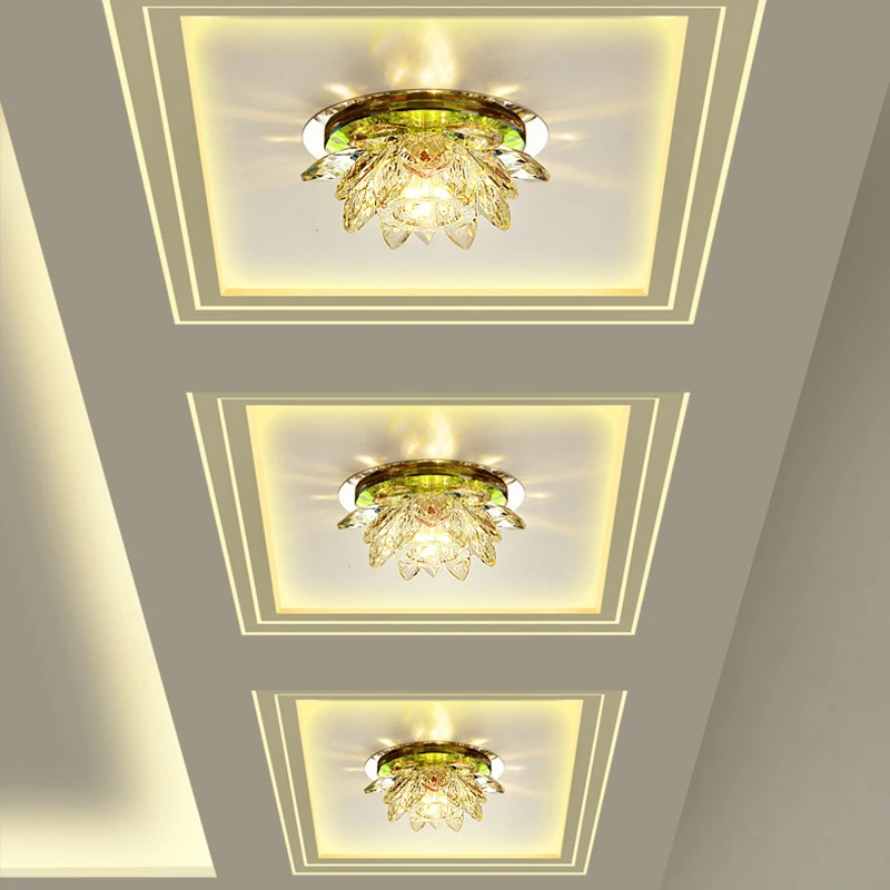 Moderní Regál Crystal Stropní Světlo LED Obývací Pokoj, Vstupní hala Lotus Jídelně Ložnice Dýně Lampa přisazená 0