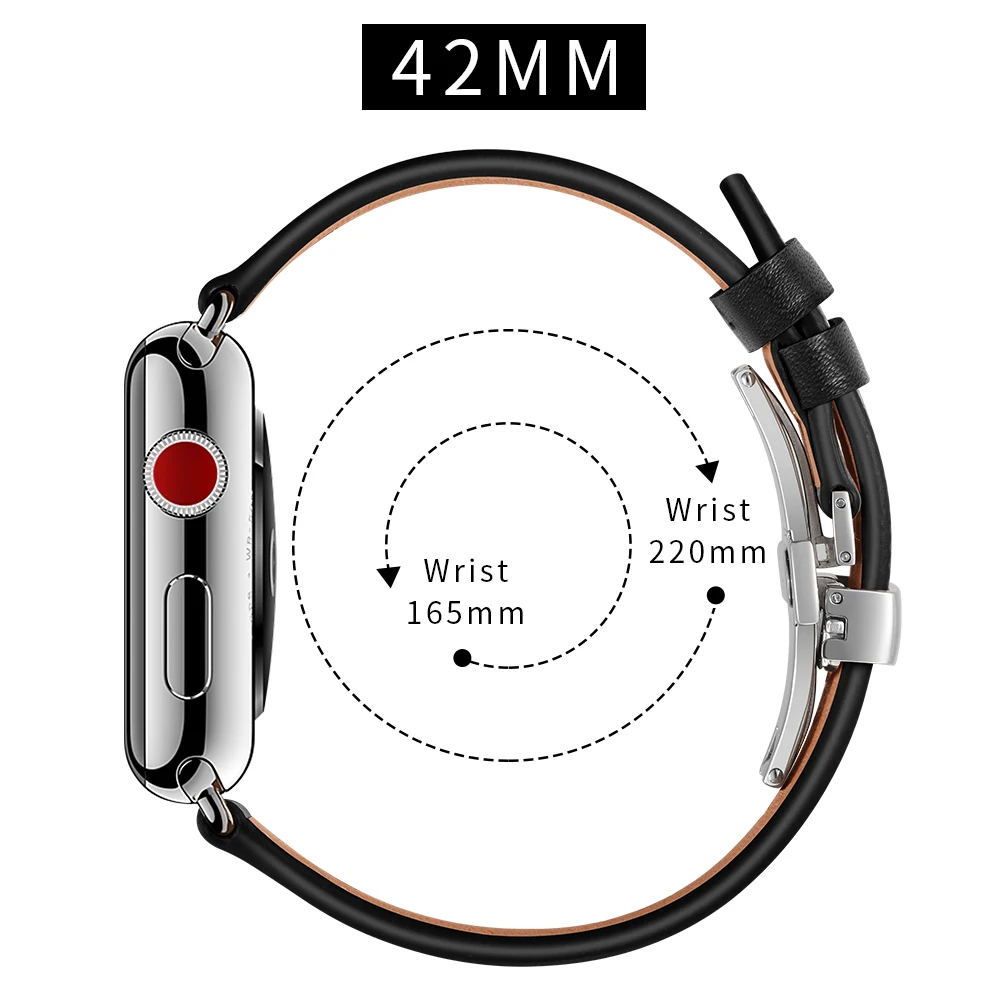 Motýl spony popruh Pro Apple hodinky kapela Kůže 44 mm 42 mm 40 mm 38 mm iWatch série 6 SE 5 4 3 náramek watchband pásem 5