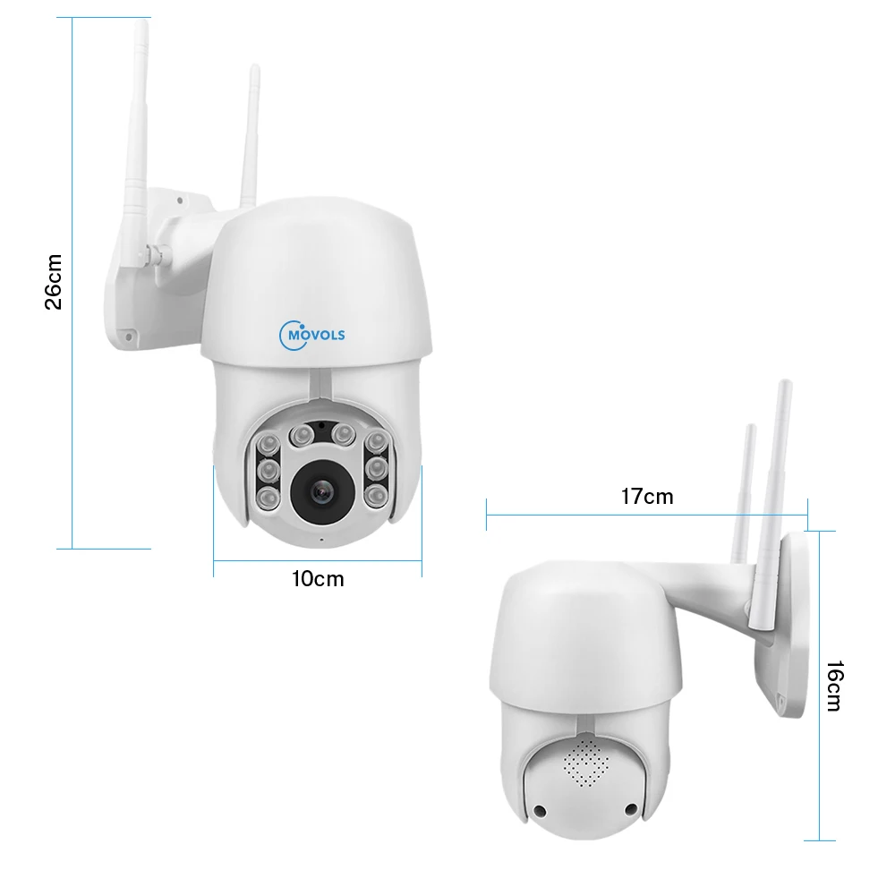 Movols 1080P Automatické sledování PTZ IP kamera Wifi, 4X Digitální Zoom Bezpečnostní Kamery IR Vodotěsné Speed Dome, 2MP kamery 1