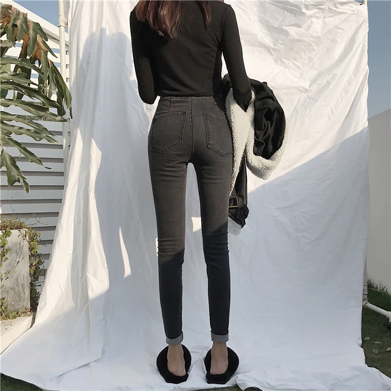 Mozuleva Vintage, Boční Zip Vysokým Pasem Džíny 2019 Ženy Ležérní Light Washed Slim Kalhoty Stretch Slim Džínové Džíny, Ženy Kalhoty 2