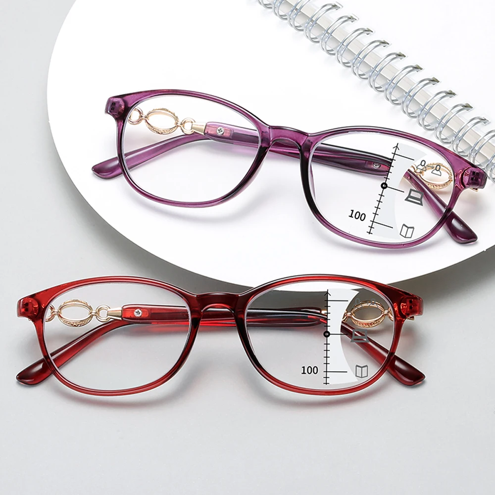 Multifokální Progresivní Brýle Vintage Ženy Anti-modré Světlo Brýle Muži Presbyopie Brýle +100 Až +400 5