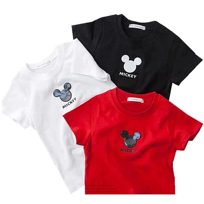 Myš Ucho Rodiny Odpovídající Oblečení Maminka a Mě Oblečení Minnie Krátký Rukáv T-shirt Odpovídající Oblečení chlapecké Oblečení Mickey tričko 4