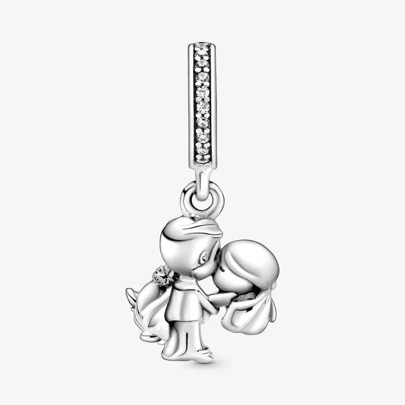 Módní 925 Sterling Silver Korálky Manželský Pár Houpat Půvaby fit Originální Pandora Náramky Ženy DIY Šperky 1