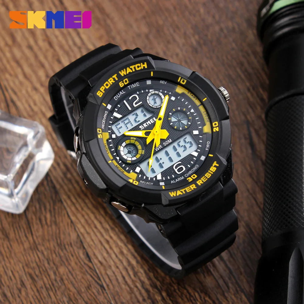 Módní Muži Quartz Digitální Hodinky dětské Sportovní Hodinky SKMEI Značky LED Vojenské Vodotěsné Náramkové hodinky 0