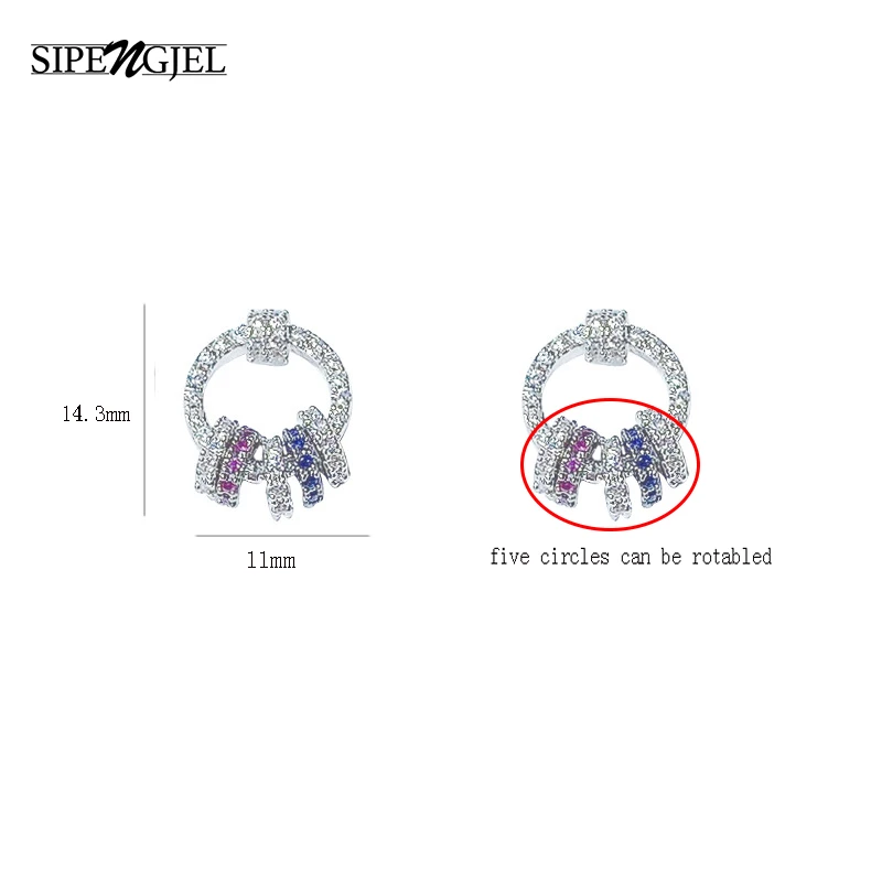Módní stříbrná barva Jednoduché malé Kulaté Náušnice Geometrické Kruh duha Stud Náušnice Pro Ženy, Korean Šperky 2020 4