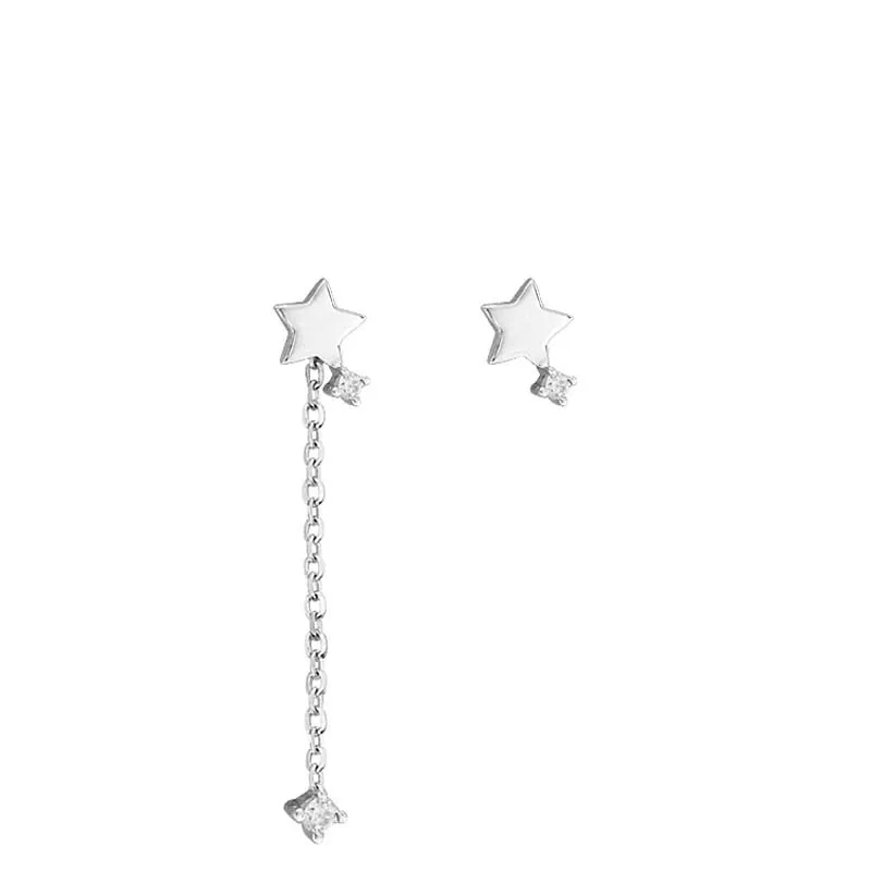 Módní Šperky Střapcem Asymetrie Hvězda Náušnice Pro Ženy 925 Sterling Silver Náušnice oorbellen 5