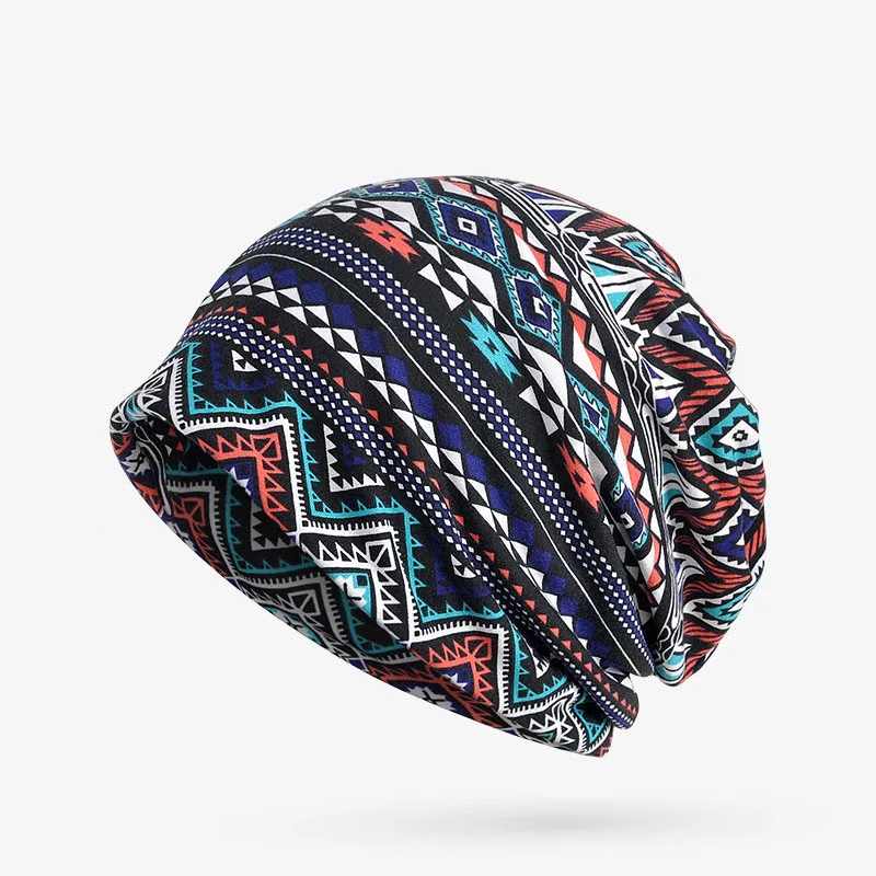 Na jaře a na podzim Unisex zajišťovací čepice Geometrickými vzory bavlněné šátek, klobouk dual-použití dámy Baotou větruodolný ochranu sluchu Z153 4