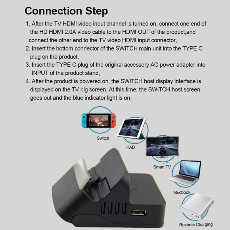 Nabíjecí Dock Dokovací Stanice Základna Přenosná Nabíječka Pro Nintend Nintendo Spínač Ovládací Konzola USB Nintendoswitch Swicht Stát 1