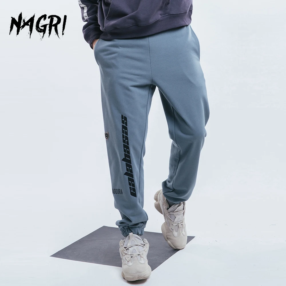 NAGRI Kanye Pánské Běžci Výšivky Dopis Tištěné Kalhoty Tepláky Hip Hop Streetwear Podzim Zima Volné Sportovní Ležérní Kalhoty 1