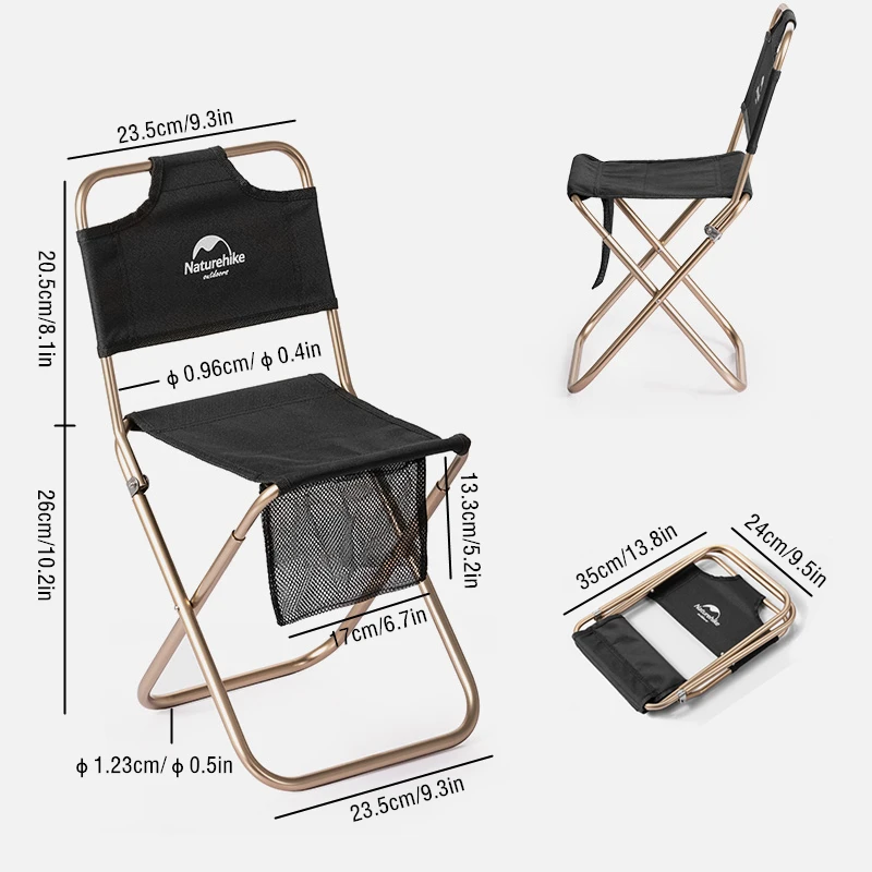 Naturehike Skládací Hliníkové Camping Židle Batoh Portable Sand Beach Chair Lehká Rybářská Židle Židle Piknik 4