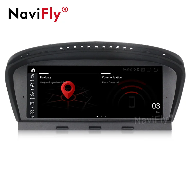 NaviFly Auto, multimediální přehrávač, gps navigace Android 10.0 pro BMW Řady 5 E60 E61 E63 E64 /3 Řada E90 E91 E92 2004-2011 5