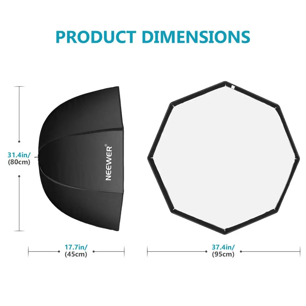 Neewer 37.5 cm/95centimeters Octagon Softbox s přepravní Taška Pro Speedlite, Studio Flash, Přenosné Deštník Soft Box 3