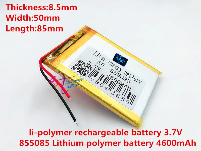 Nejlepší baterie značky Velikost 855085 3.7 V 4600mah Lithium-polymerová Baterie s Ochranou Desky Pro Tablet Pc, PDA, Digitální Produkty 1