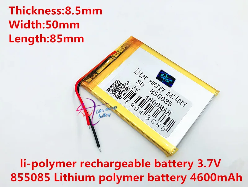 Nejlepší baterie značky Velikost 855085 3.7 V 4600mah Lithium-polymerová Baterie s Ochranou Desky Pro Tablet Pc, PDA, Digitální Produkty 2