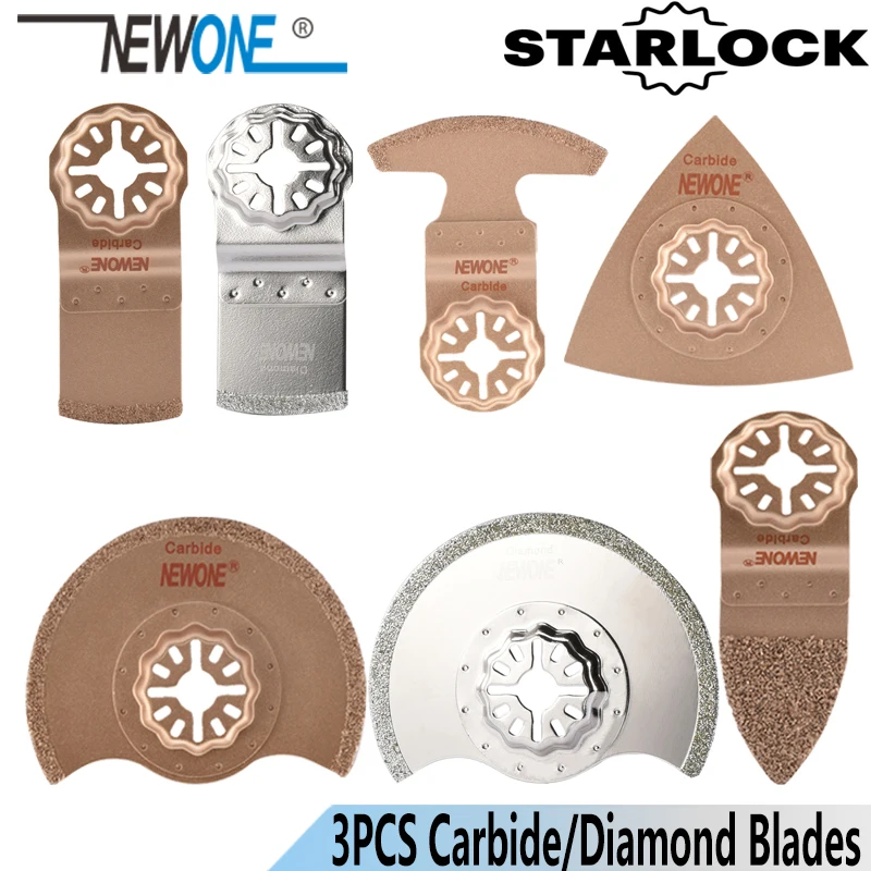 NEWONE 3ks Starlock Karbidu/Diamantový Oscilační Nástroj pilové kotouče Renovator Zastřihovač viděl Multi-tool Viděl Čepele pro Dlaždice Betonové 0