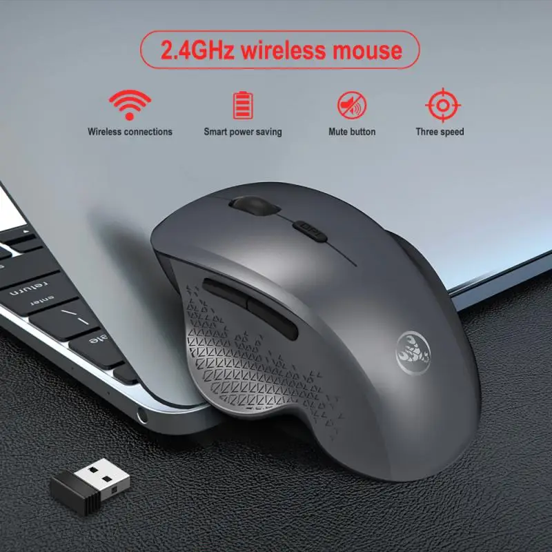 Nová Bezdrátová Myš Ergonomická Počítačová Myš PC Optická Mause s USB Přijímačem 2,4 Ghz Tichý Bezdrátových Myší 1600 DPI Pro Notebook 3