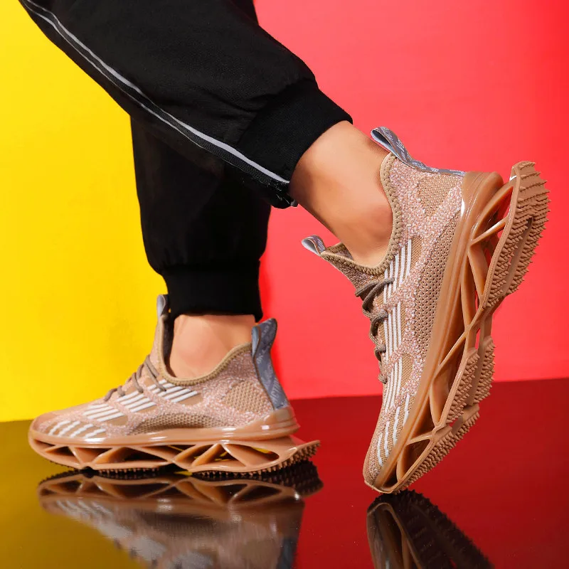 Nová pánská Blade prodyšné létání tkané boty dýchatelný ok muži ležérní obuv velká velikost běžecké boty Feminino Zapatos non-slip 2