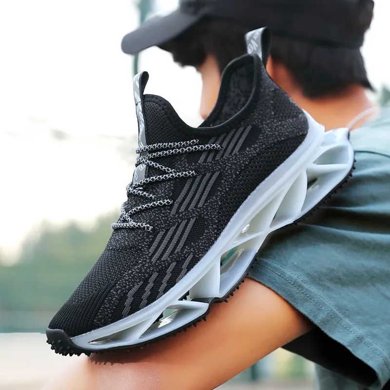 Nová pánská Blade prodyšné létání tkané boty dýchatelný ok muži ležérní obuv velká velikost běžecké boty Feminino Zapatos non-slip 5