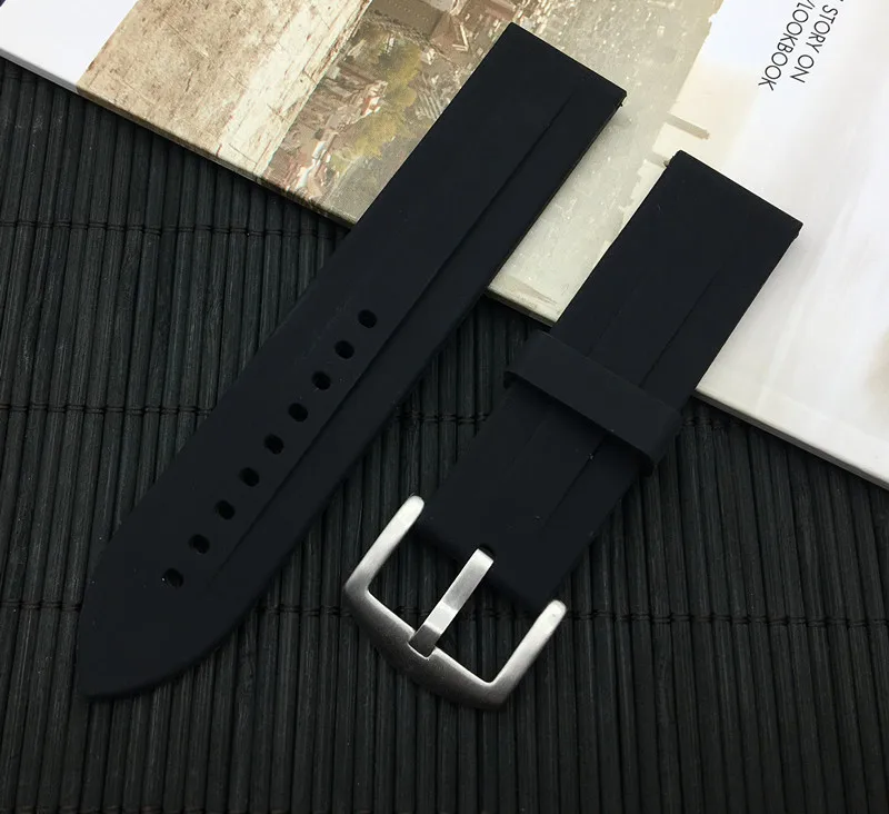 Nové 23mm měkké silikonové pryže watchband popruh pro armani hodinky kapela pro AR0527 AR0528 AR0583 AR0585 AR5856 AR0584 AR0593 logo na 3