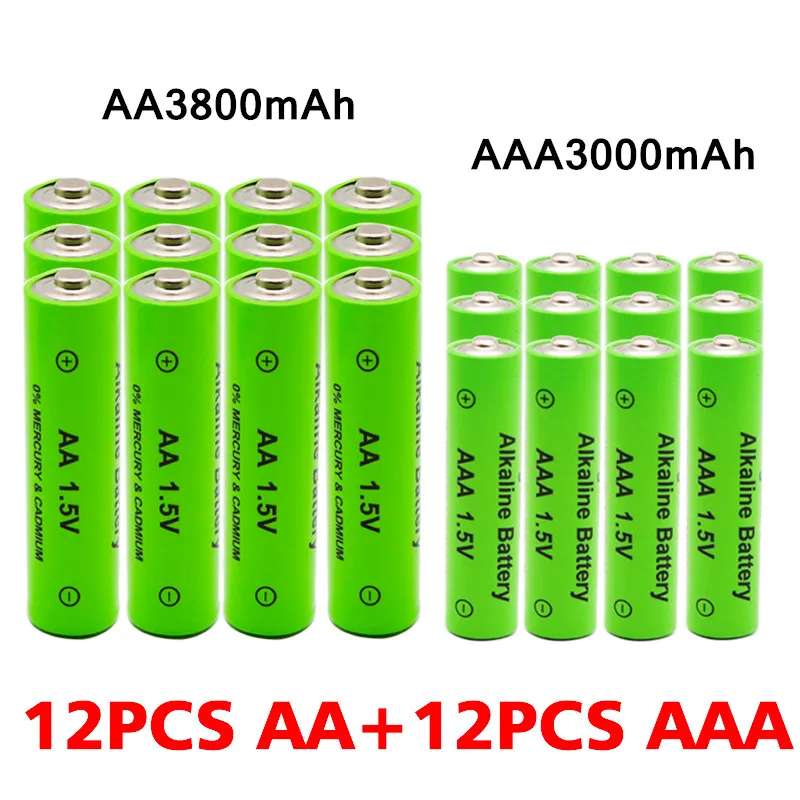 Nové AA 1,5 V, 3800mAh/1.5 V AAA 3000mah dobíjecí Alkalické baterie svítilna hračky, hodinky, MP3 přehrávač nahradit Ni-Mh baterie 2