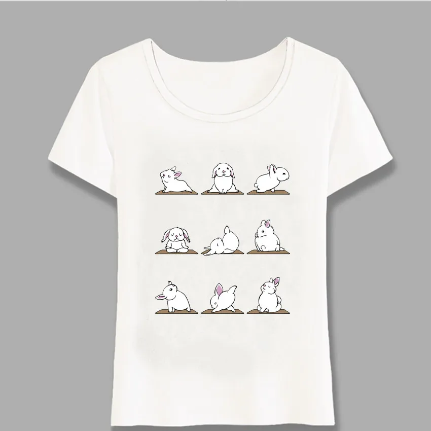 Nové Letní Módní Ženy T Košile Králíčky Yug Art Print T-Shirt Legrační Králík Design Mini Ležérní Topy Roztomilý Tees Harajuku 0