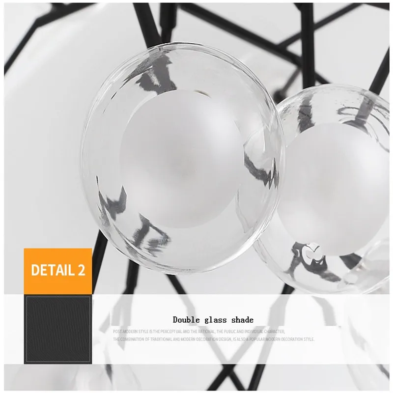 Nové Moderní heracleum Design Skleněné bubliny lustr Krytý domácí Kuchyni, Chodbě Restaurace černá a zlatá větev stromu lustr 5