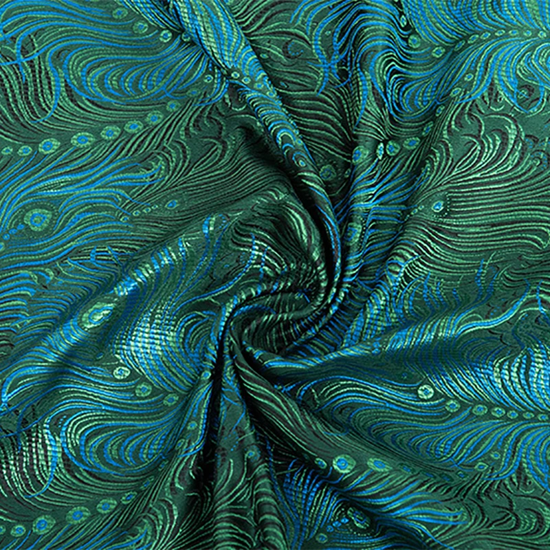 Nové příjezdu brokát tři barevné páv tkaniny pro patchwork cítil tkáně telas šaty prostěradlo dětí hadříkem 100x75cm 2