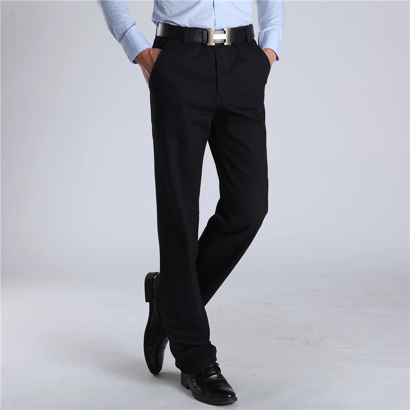 Nový Příchod Podzimní A Zimní Pánské Módní Oblečení, Non-Iron Formální Ležérní Kalhoty Men Slim Fit Premium Bavlna Rovné Kalhoty 0