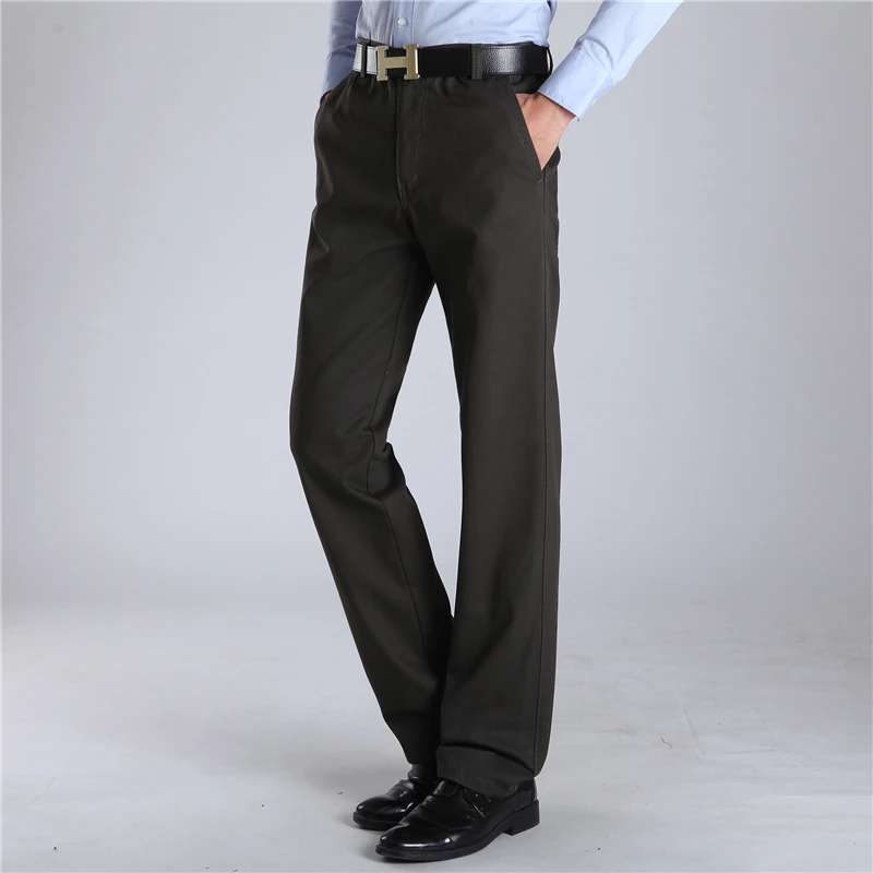 Nový Příchod Podzimní A Zimní Pánské Módní Oblečení, Non-Iron Formální Ležérní Kalhoty Men Slim Fit Premium Bavlna Rovné Kalhoty 1