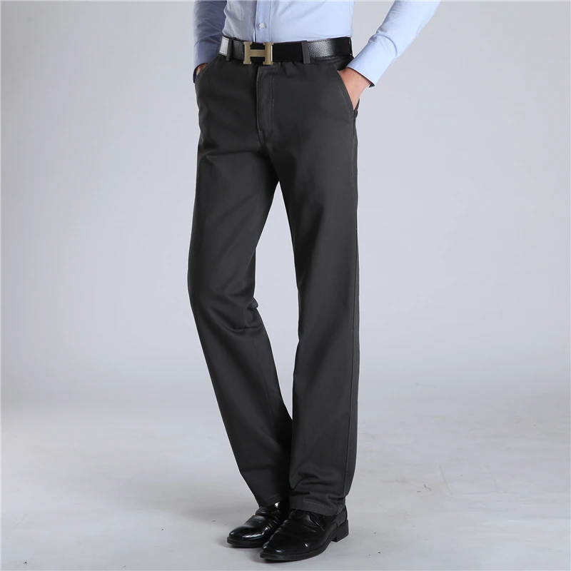 Nový Příchod Podzimní A Zimní Pánské Módní Oblečení, Non-Iron Formální Ležérní Kalhoty Men Slim Fit Premium Bavlna Rovné Kalhoty 2