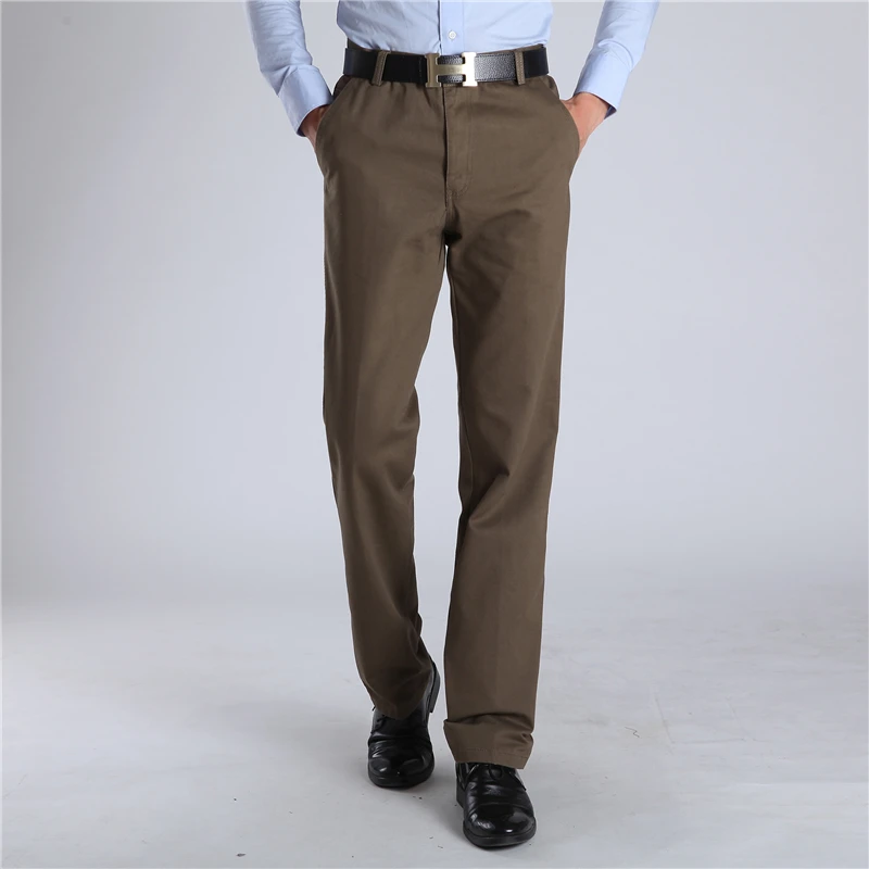 Nový Příchod Podzimní A Zimní Pánské Módní Oblečení, Non-Iron Formální Ležérní Kalhoty Men Slim Fit Premium Bavlna Rovné Kalhoty 3