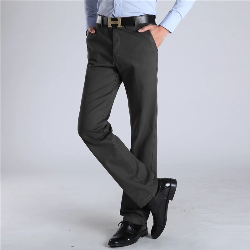Nový Příchod Podzimní A Zimní Pánské Módní Oblečení, Non-Iron Formální Ležérní Kalhoty Men Slim Fit Premium Bavlna Rovné Kalhoty 4